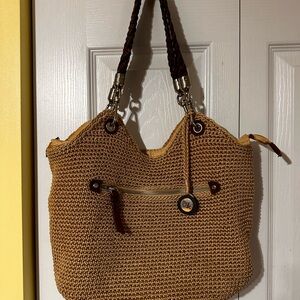 The Sak Brown Crochet Shoulder Bag